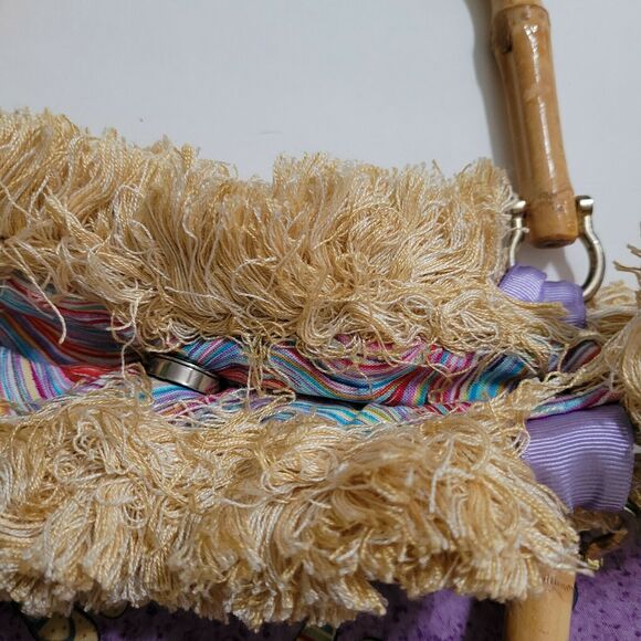 One of a Kind Designs Beach Purse Bamboo Handle - Picture 4 of 10